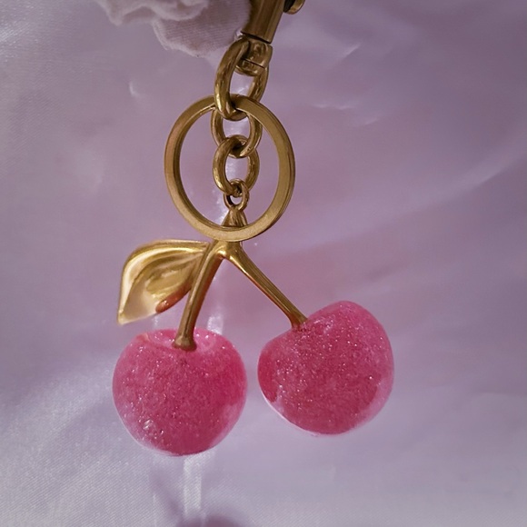 Cherry Keychain with Pink Glitter - Picture 11 of 13